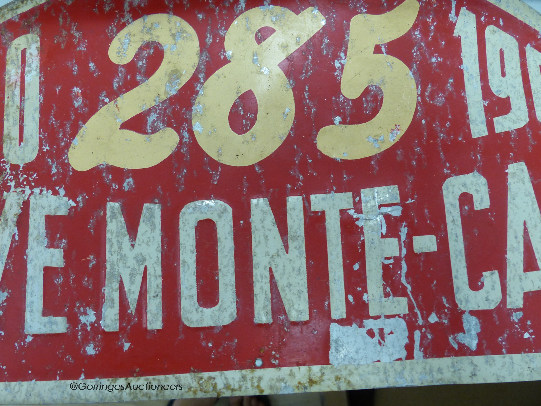 Two Rallye Monte Carlo aluminium rally number, plates, 1960 and 1961